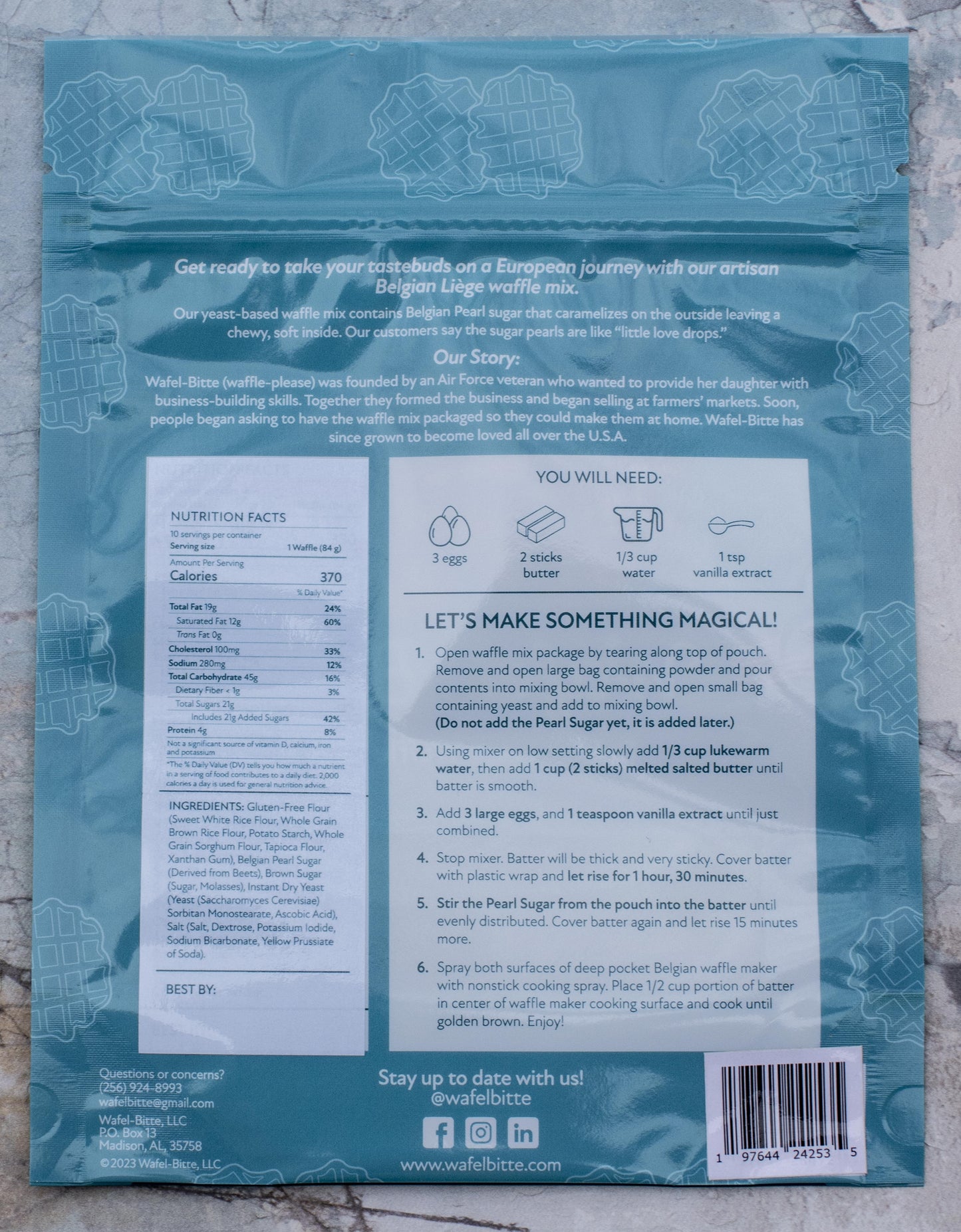 Gluten-Free Belgian "Liege" Waffle Mix by Wafel-Bitte